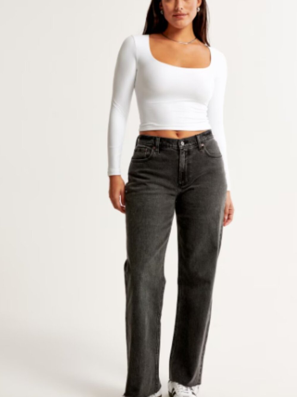 Abercrombie Curve Love The Baggy Low Rise Jeans 26 Black